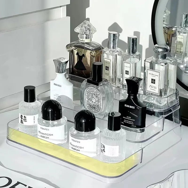 3-Tier Desktop Perfume Organizer & Tray – Luxury Cosmetic Storage Rack - Trendart