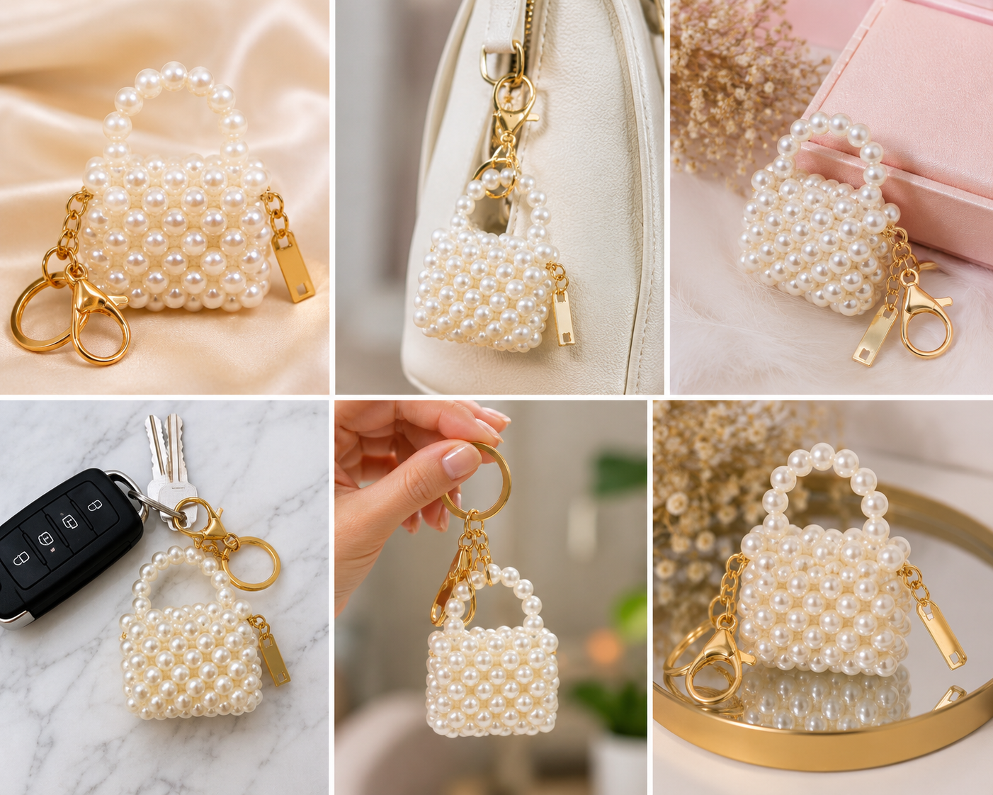 Aesthetic Pearl Bead Keychain🌸