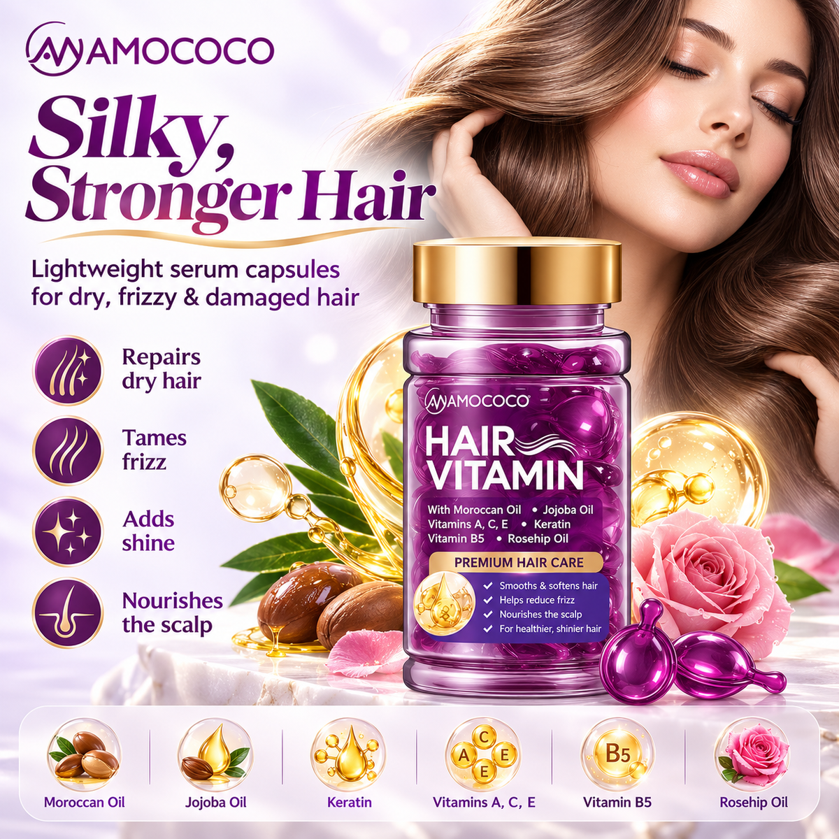 Hair Vitamin Shine & Frizz Control Capsules - Trendart