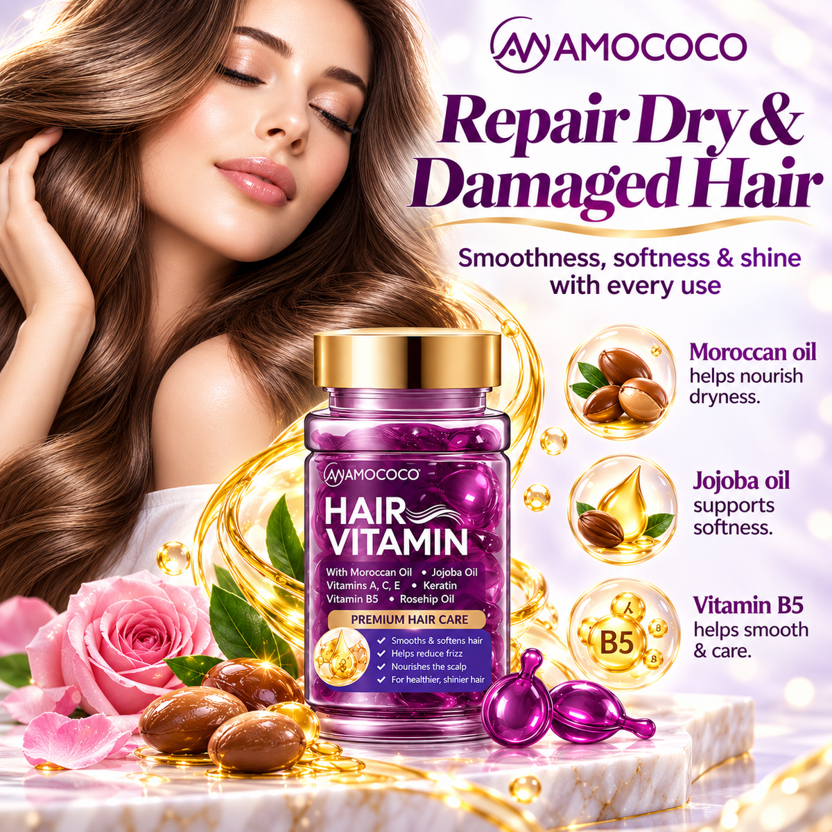 Hair Vitamin Shine & Frizz Control Capsules - Trendart