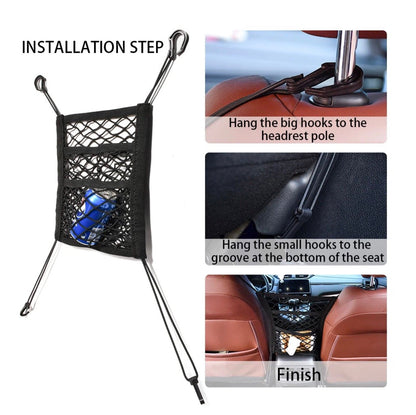 3 Layer Seat Storage Net & Barrier For Car Organizer - Trendart