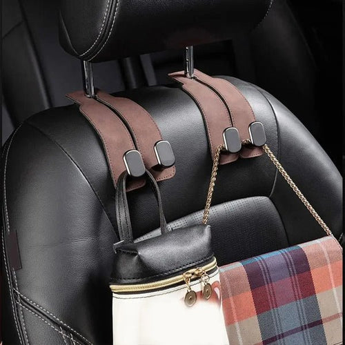 Car Headrest Organizer Premium Leather Hook - Trendart