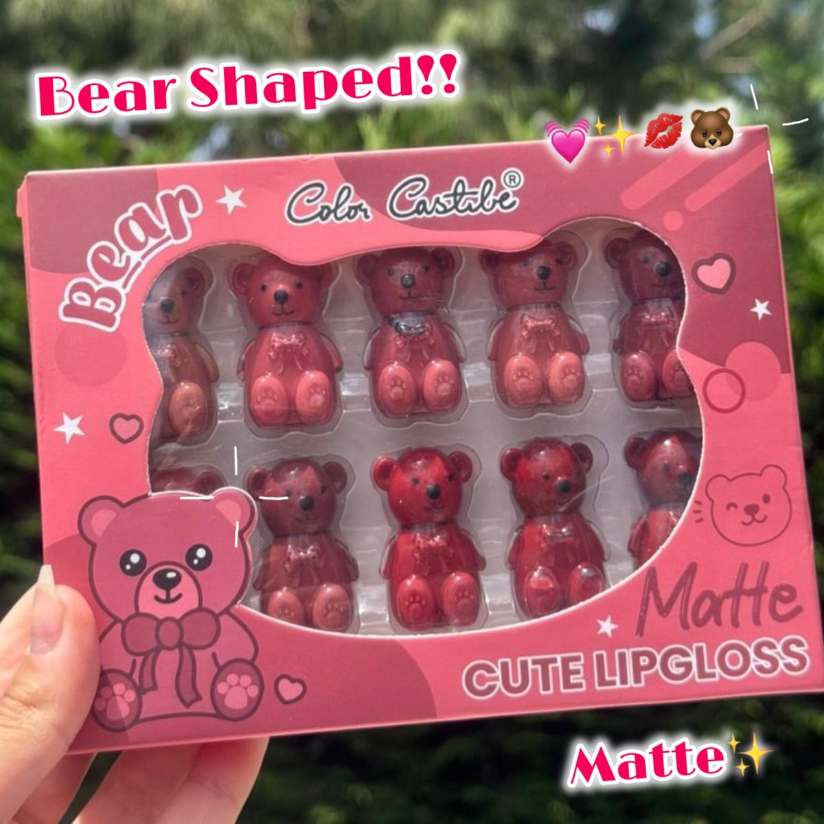 Color Castle - 10 Color Mini Bear Matte Lip Gloss🎀(Imported) - Trendart