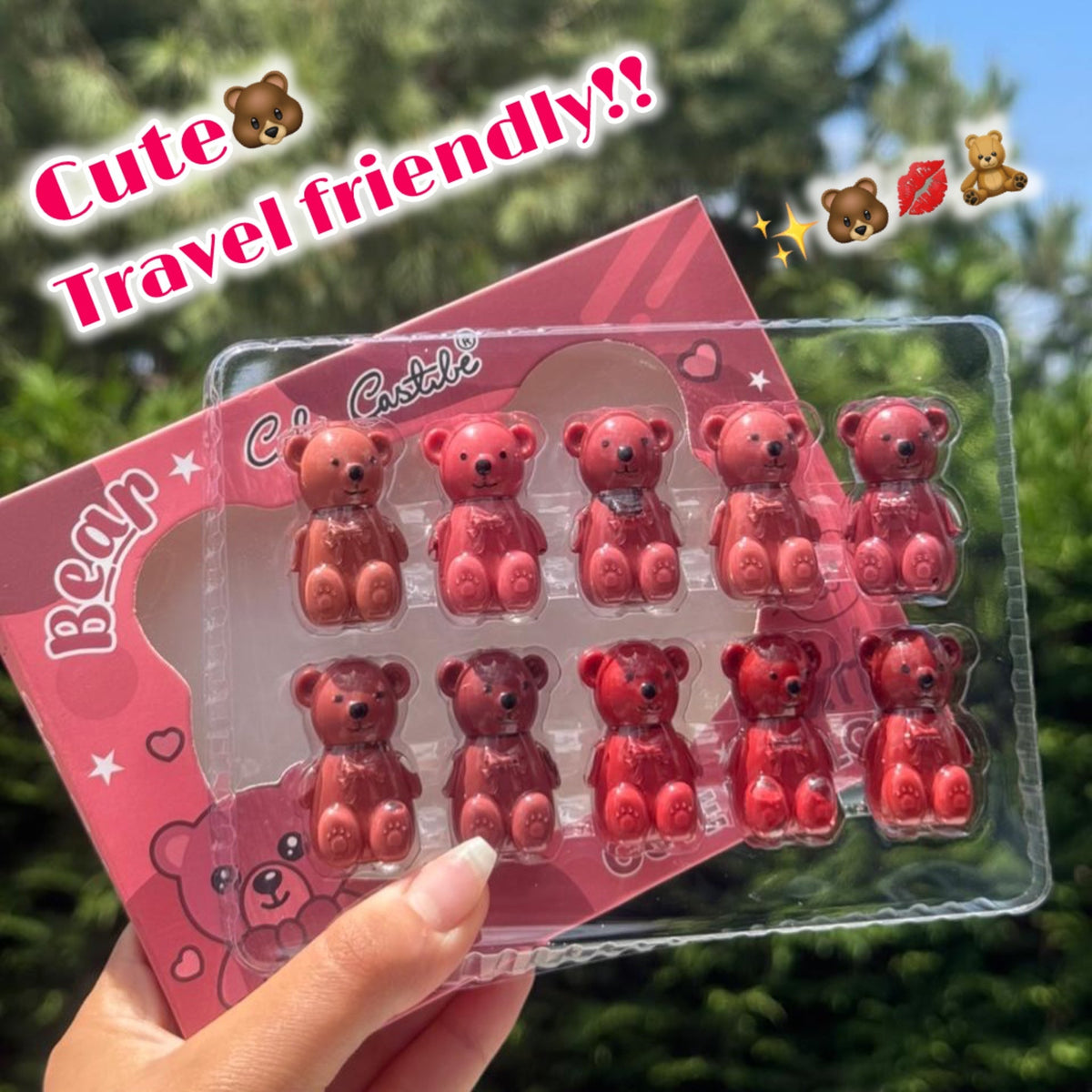 Color Castle - 10 Color Mini Bear Matte Lip Gloss🎀(Imported) - Trendart