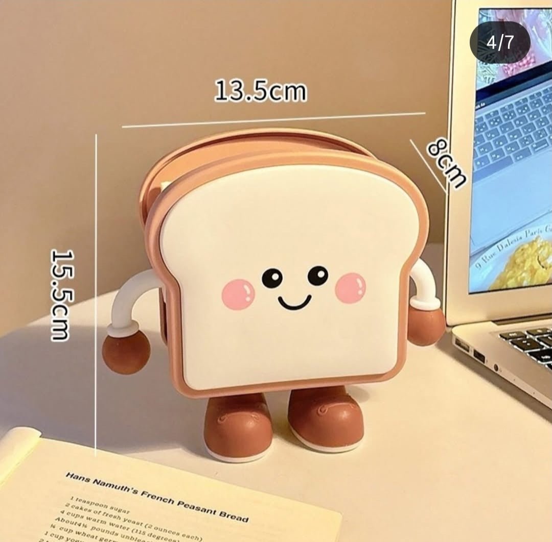 Cute Toast Desk Organizer Pen Holder | Kawaii Desktop Stationery Storage for Pens, Pencils & Office Supplies - Trendart