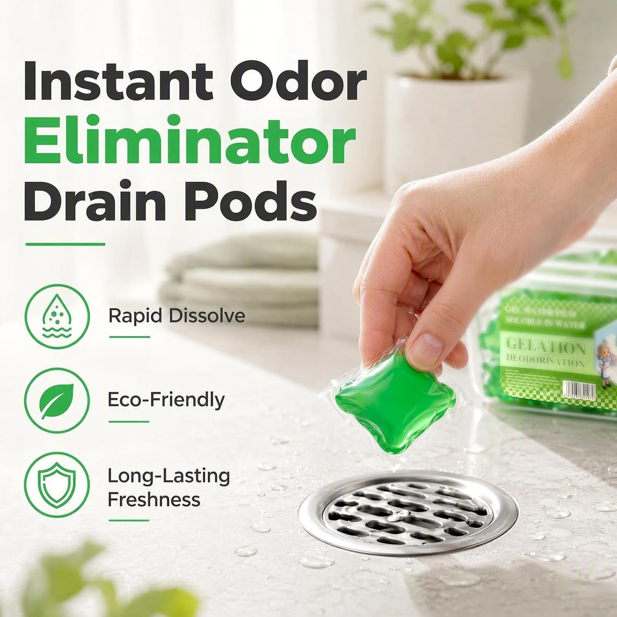 DrainFresh™ Gel Pods – Eliminate Bad Odors & Keep Drains Clean - Trendart