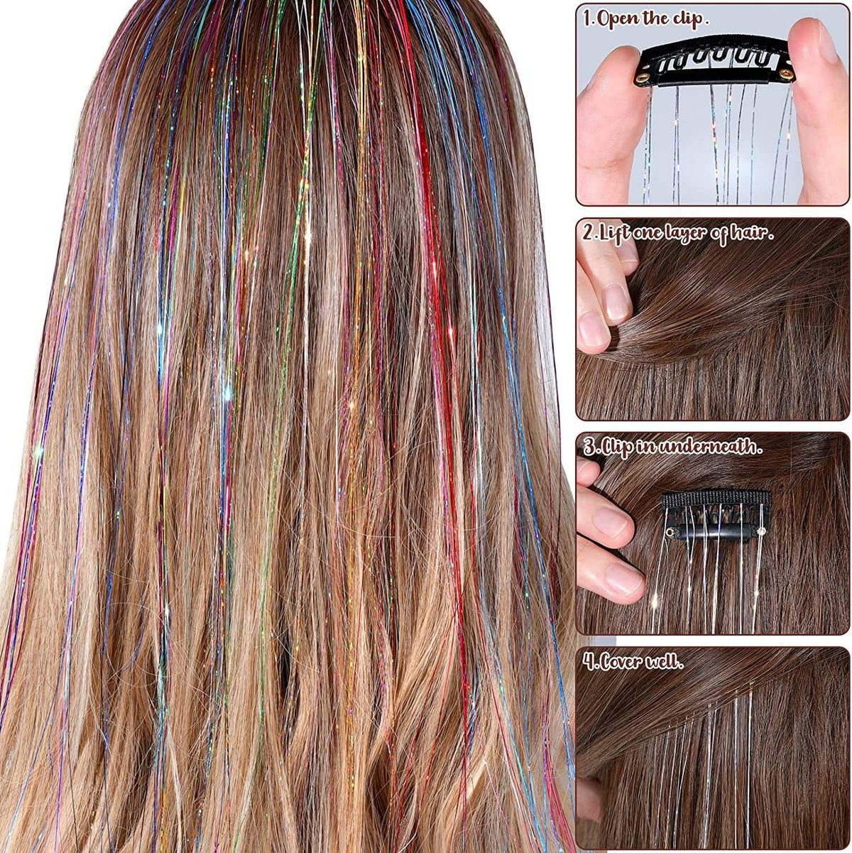 Glitter Hair Tinsel Extensions - Trendart