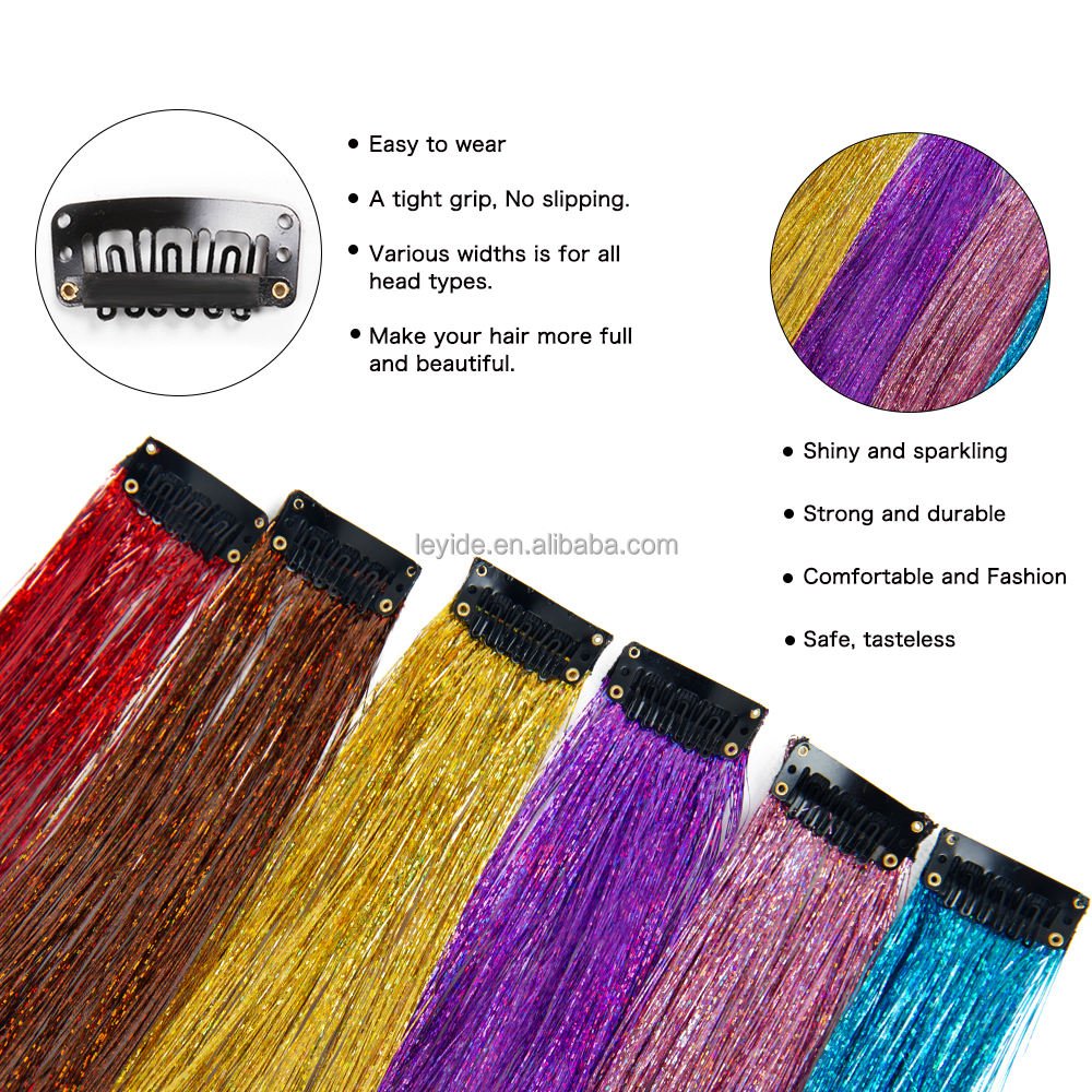 Glitter Hair Tinsel Extensions - Trendart