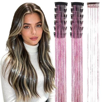 Glitter Hair Tinsel Extensions - Trendart