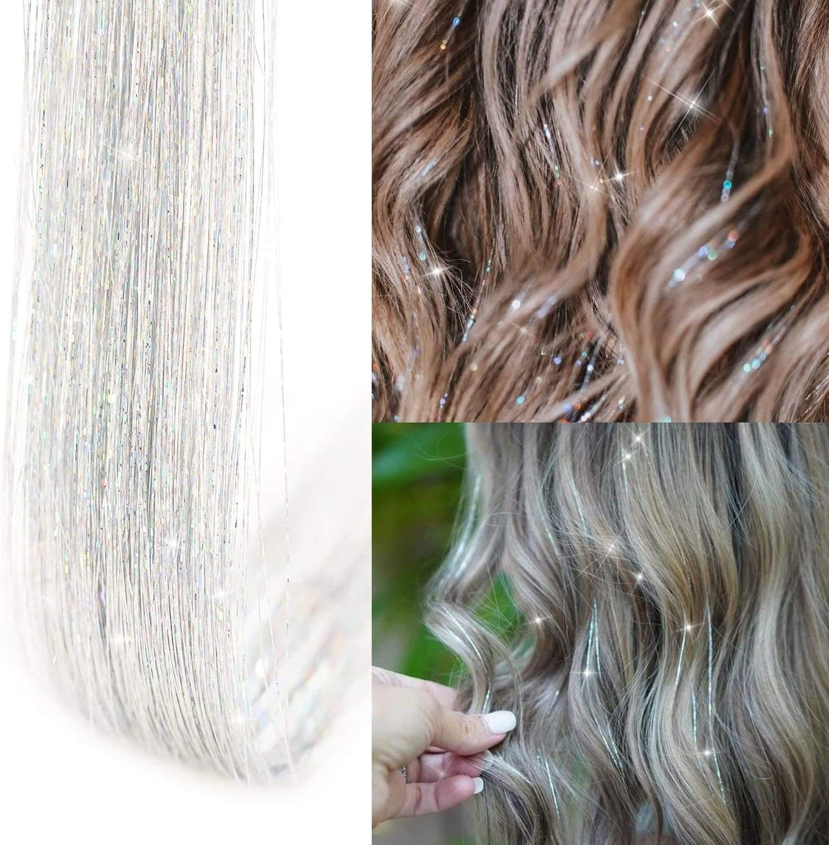 Glitter Hair Tinsel Extensions - Trendart