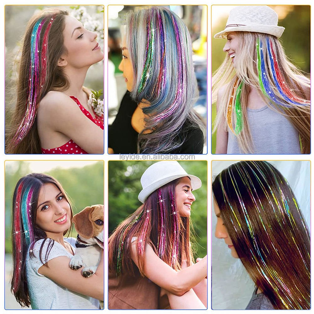 Glitter Hair Tinsel Extensions - Trendart