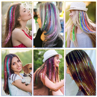 Glitter Hair Tinsel Extensions - Trendart