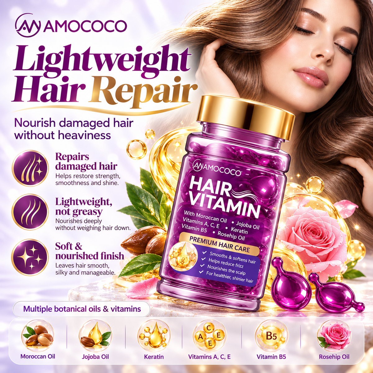 Hair Vitamin Shine & Frizz Control Capsules - Trendart