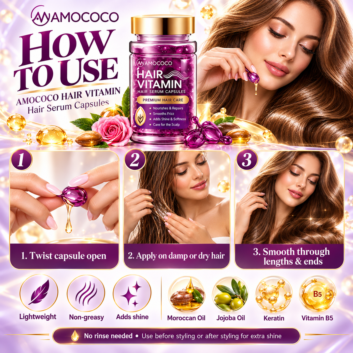 Hair Vitamin Shine & Frizz Control Capsules - Trendart