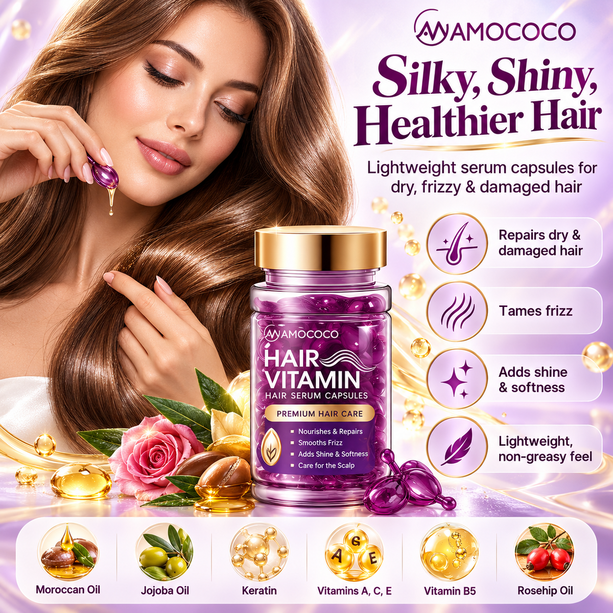 Hair Vitamin Shine & Frizz Control Capsules - Trendart