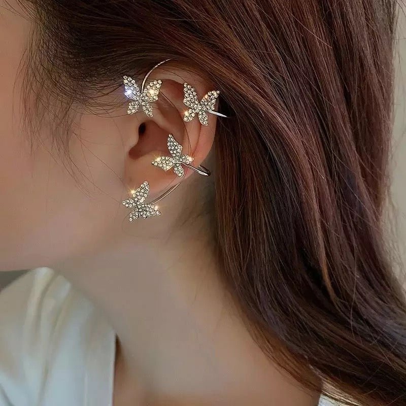 Korean Butterfly Ear Cuff 2Pcs/Set - Trendart