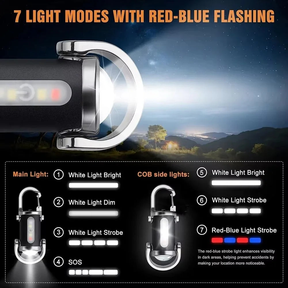 USB Recharble Multifunctional flashlight Keychain