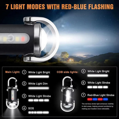 USB Recharble Multifunctional flashlight Keychain