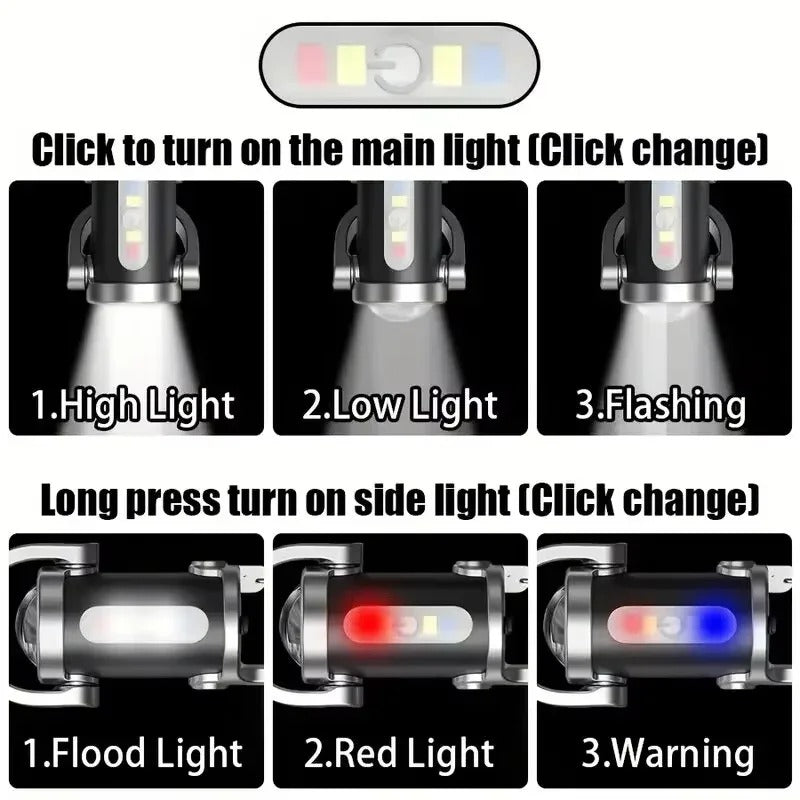 USB Recharble Multifunctional flashlight Keychain